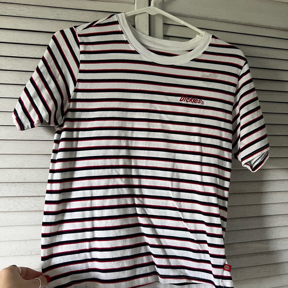 Stripped short sleeve dickies shirt